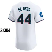 Brett de Geus Men's Miami Marlins White Elite Home Patch Jersey