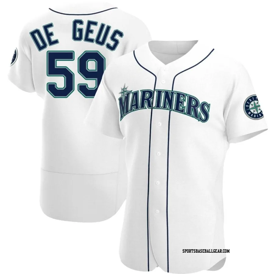 Brett de Geus Men's Seattle Mariners White Authentic Home Jersey