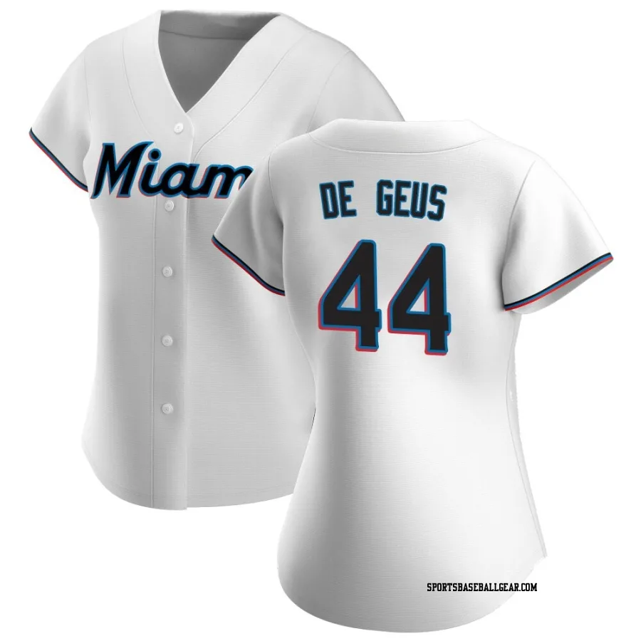 Brett de Geus Women's Miami Marlins White Authentic Home Jersey