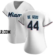 Brett de Geus Women's Miami Marlins White Replica Home Jersey
