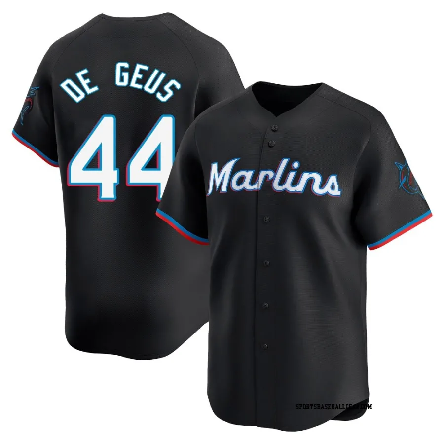 Brett de Geus Youth Miami Marlins Black Limited Alternate Jersey