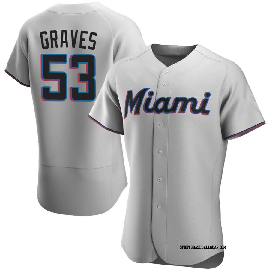 Brett Graves Men's Miami Marlins Gray Authentic Road Jersey