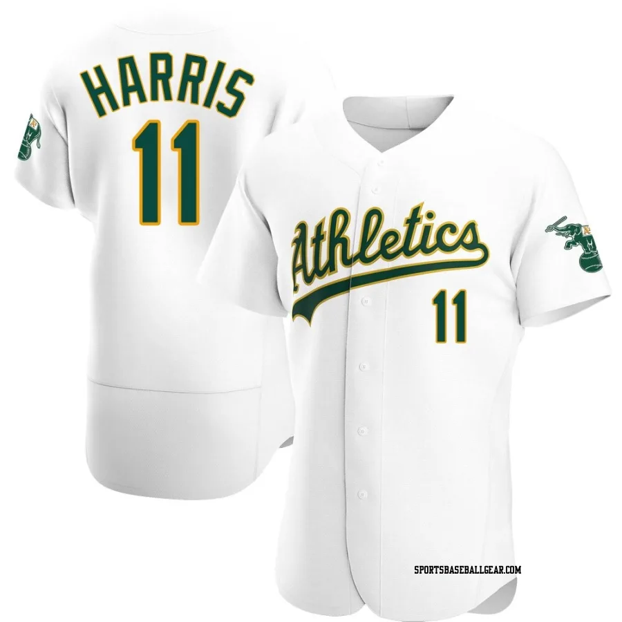 Brett Harris Men's Oakland Athletics White Authentic Home Jersey