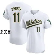 Brett Harris Men's Oakland Athletics White Elite Home Jersey