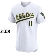 Brett Harris Men's Oakland Athletics White Elite Home Jersey