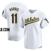 Brett Harris Men's Oakland Athletics White Limited Home Jersey