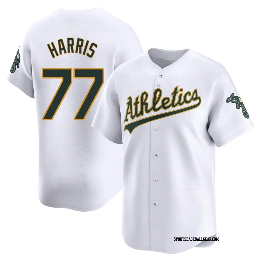 Brett Harris Men's Oakland Athletics White Limited Home Jersey