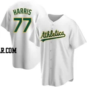 Brett Harris Men's Oakland Athletics White Replica Home Jersey
