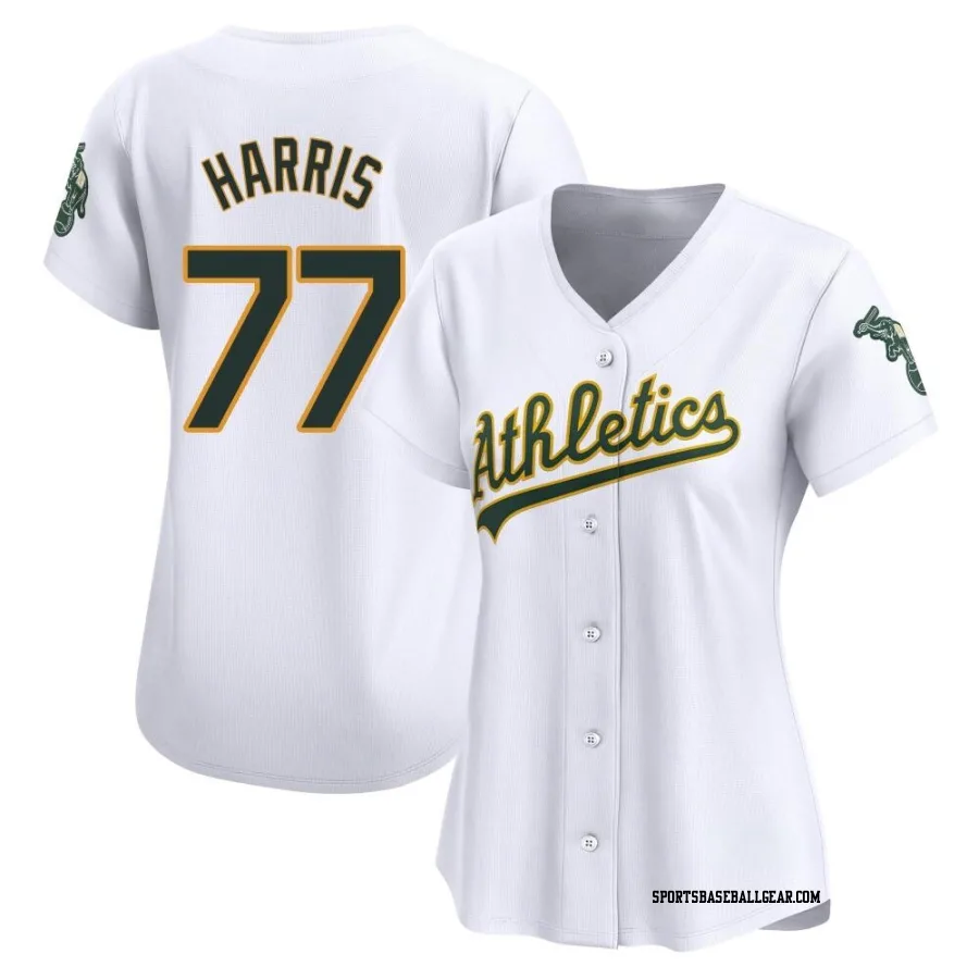 Brett Harris Women's Oakland Athletics White Limited Home Jersey