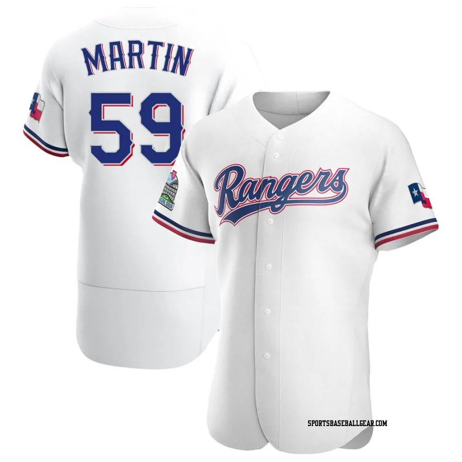 Brett Martin Men's Texas Rangers White Authentic Home Jersey