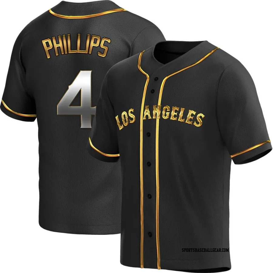Brett Phillips Youth Los Angeles Angels Black Golden Replica Alternate Jersey