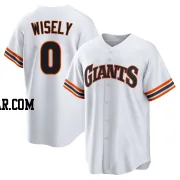 Brett Wisely Men's San Francisco Giants White Limited Throwback Cooperstown Collection Jersey