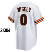 Brett Wisely Men's San Francisco Giants White Limited Throwback Cooperstown Collection Jersey