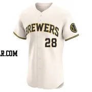 Brewer Hicklen Men's Milwaukee Brewers Cream Elite Home Jersey