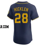 Brewer Hicklen Men's Milwaukee Brewers Navy Elite Alternate Jersey