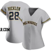 Brewer Hicklen Women's Milwaukee Brewers Gray Replica Road Jersey