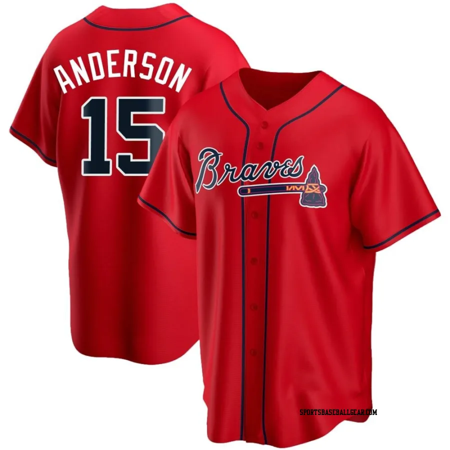Brian Anderson Men's Atlanta Braves Red Replica Alternate Jersey