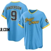Brian Anderson Youth Milwaukee Brewers Blue Replica Powder 2022 City Connect Jersey