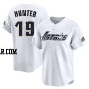 Brian Hunter Men's Houston Astros White Limited Throwback Cooperstown Collection Jersey