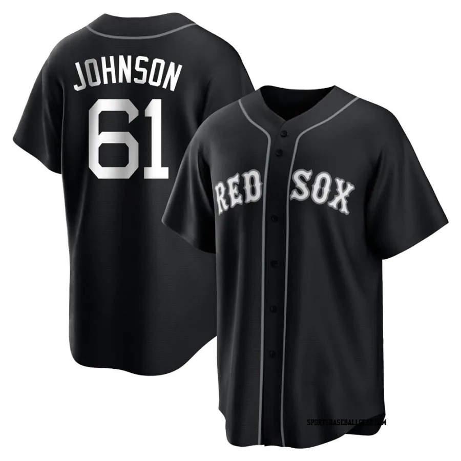 Brian Johnson Men's Boston Red Sox Black/White Replica Jersey