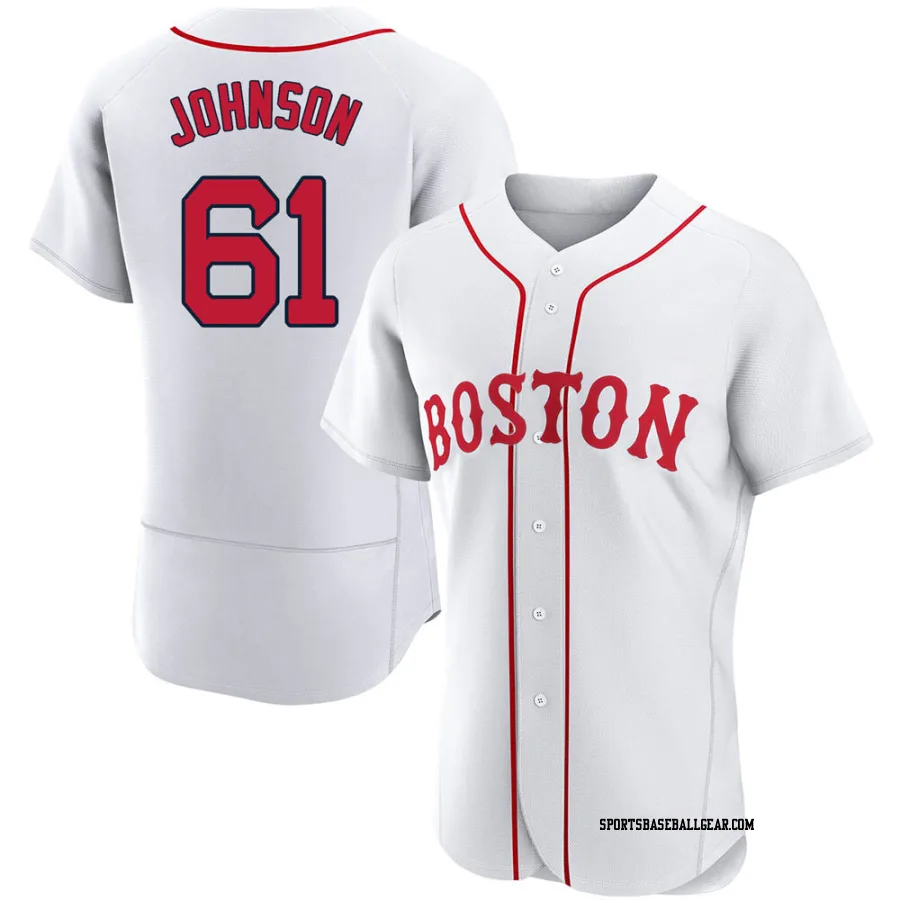 Brian Johnson Men's Boston Red Sox White Authentic 2021 Patriots' Day Jersey