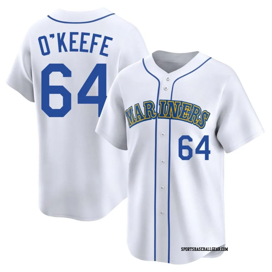 Brian O'Keefe Youth Seattle Mariners White Limited Throwback Cooperstown Collection Jersey