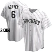 Brian Serven Men's Colorado Rockies White Replica Home Jersey