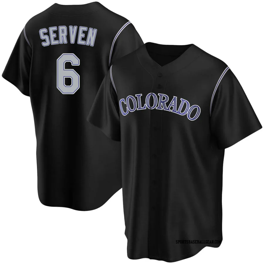 Brian Serven Youth Colorado Rockies Black Replica Alternate Jersey