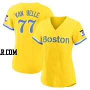 Brian Van Belle Women's Boston Red Sox Gold/Light Replica Blue 2021 City Connect Player Jersey