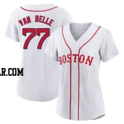 Brian Van Belle Women's Boston Red Sox White Authentic 2021 Patriots' Day Jersey