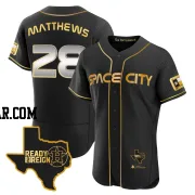 Brice Matthews Men's Houston Astros Black/Gold Authentic 2023 Space City Ready 2 Reign Flex Base Jersey