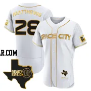 Brice Matthews Men's Houston Astros White/Gold Authentic 2023 Space City Ready 2 Reign Flex Base Jersey