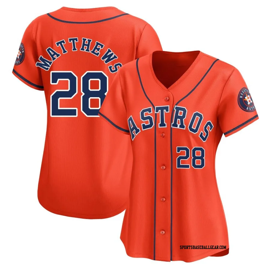 Brice Matthews Women's Houston Astros Orange Limited Alternate Jersey