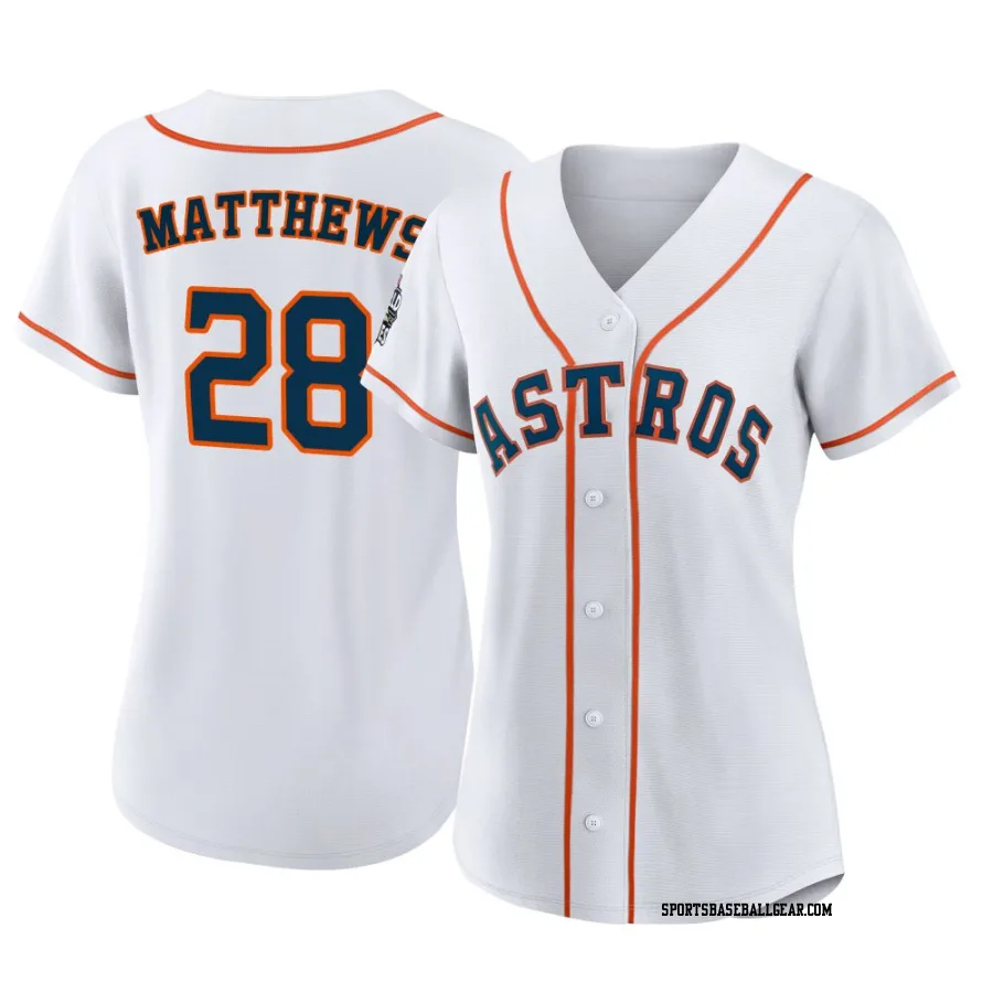 Brice Matthews Women's Houston Astros White Authentic 2022 World Series Home Jersey