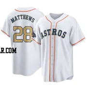 Brice Matthews Youth Houston Astros Gold Replica White 2023 Collection Jersey