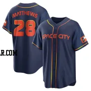 Brice Matthews Youth Houston Astros Navy Replica 2022 City Connect Jersey