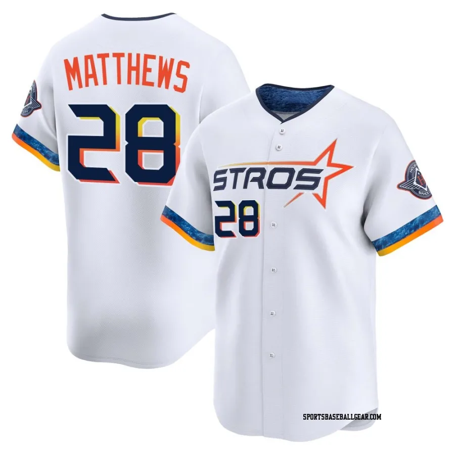 Brice Matthews Youth Houston Astros White Limited 2025 City Connect Jersey