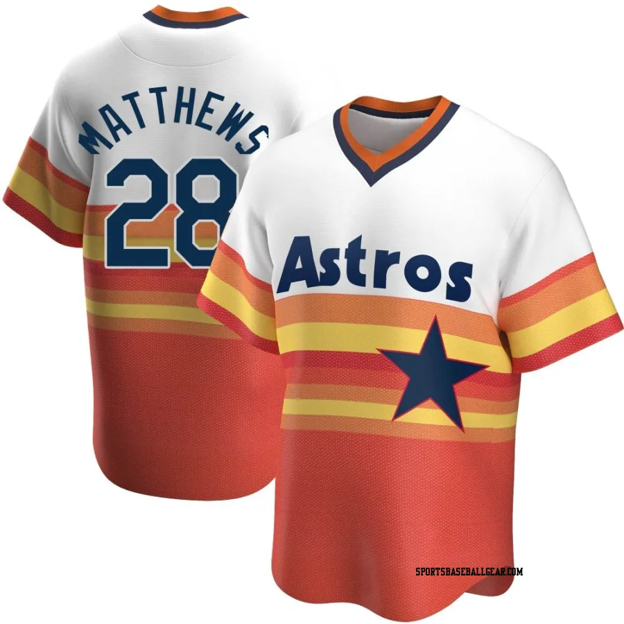 Brice Matthews Youth Houston Astros White Replica Home Cooperstown Collection Jersey