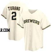 Brice Turang Youth Milwaukee Brewers Cream Replica Home Jersey