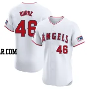 Brock Burke Men's Los Angeles Angels White Elite Home Patch Jersey