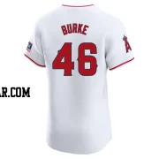 Brock Burke Men's Los Angeles Angels White Elite Home Patch Jersey