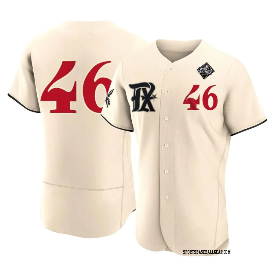 Brock Burke Men's Texas Rangers Cream Authentic 2023 City Connect 2023 World Series Jersey