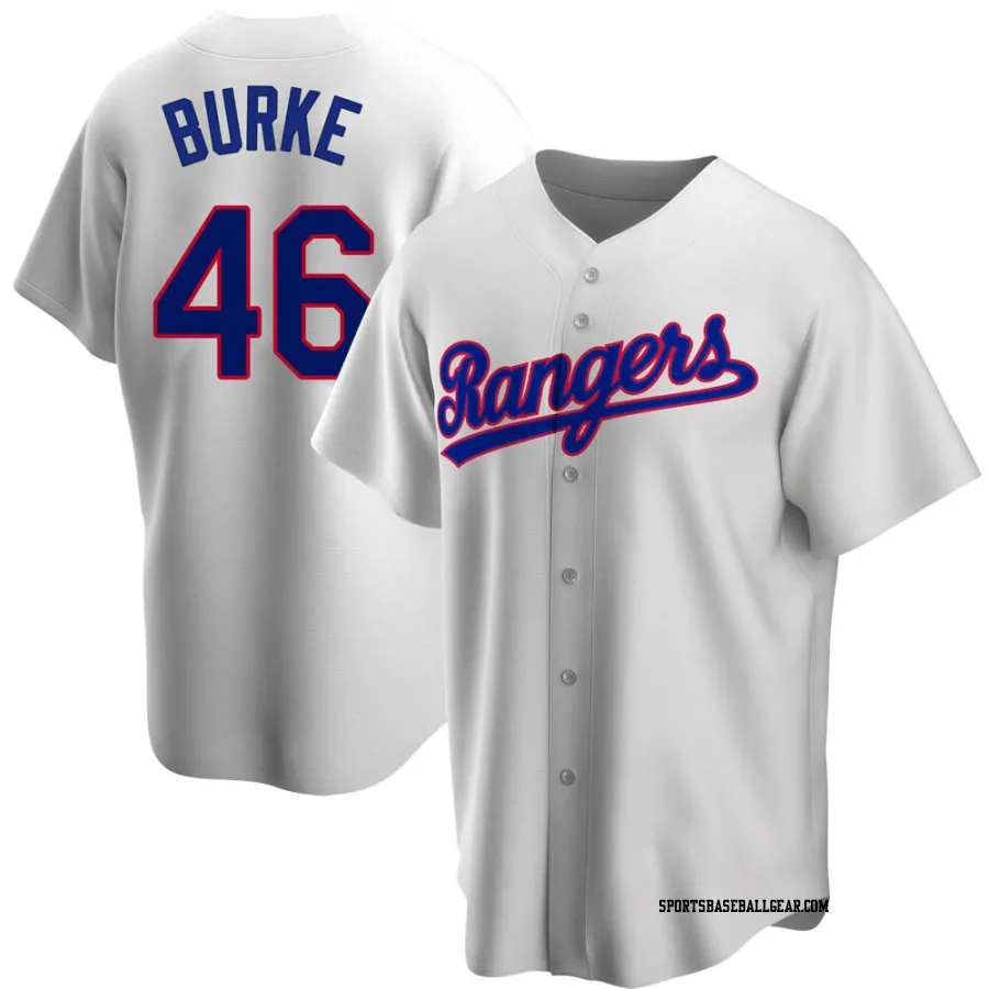 Brock Burke Youth Texas Rangers White Replica Home Cooperstown Collection Jersey