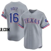 Brock Holt Men's Texas Rangers Gray Limited Away Jersey