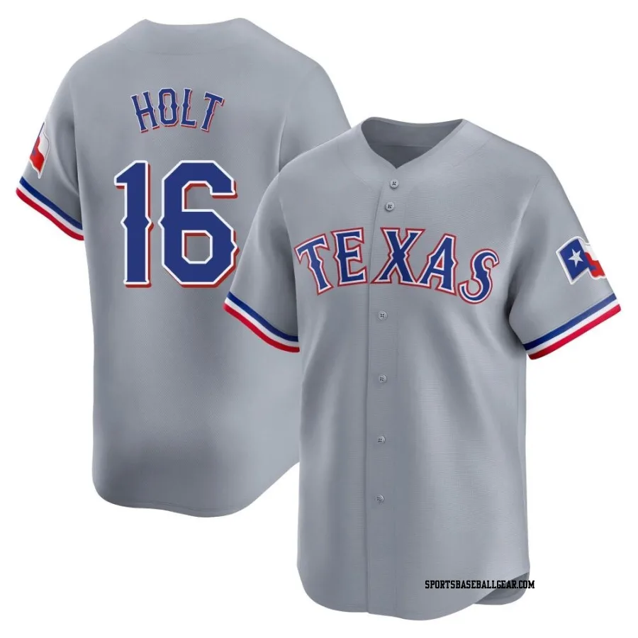Brock Holt Youth Texas Rangers Gray Limited Away Jersey