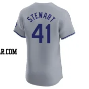 Brock Stewart Men's Los Angeles Dodgers Gray Elite Road Jersey