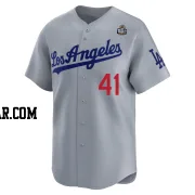 Brock Stewart Men's Los Angeles Dodgers Gray Limited Away 2024 World Series Jersey