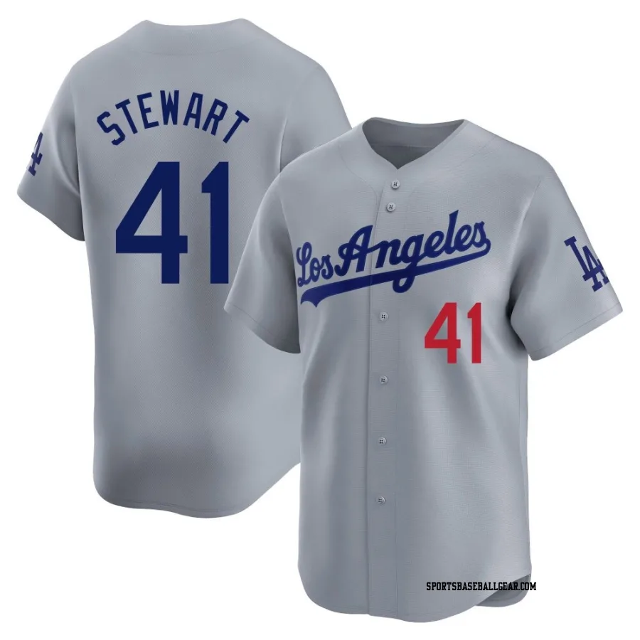 Brock Stewart Men's Los Angeles Dodgers Gray Limited Away Jersey