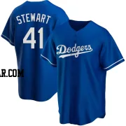 Brock Stewart Men's Los Angeles Dodgers Royal Replica Alternate Jersey