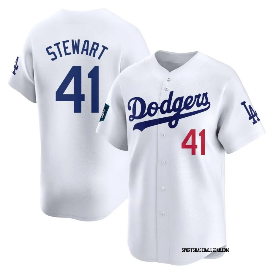 Brock Stewart Men's Los Angeles Dodgers White Limited 2024 World Tour Seoul Series Home Jersey